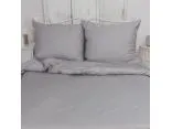 Pościel satynowa jednobarwna exclusive Monako z lamówką 200x220 +2/70x80 jasny  popiel andropol